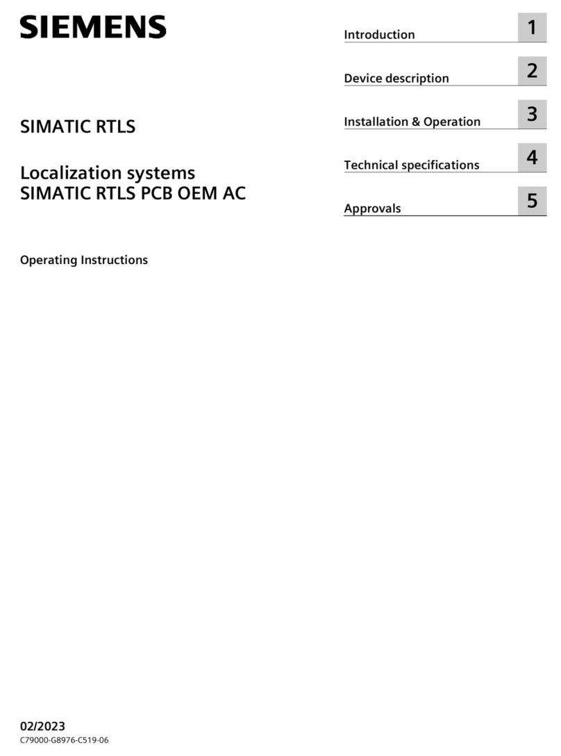 Siemens SIMATIC RTLS User manual Siemens SIMATIC RTLS User manual