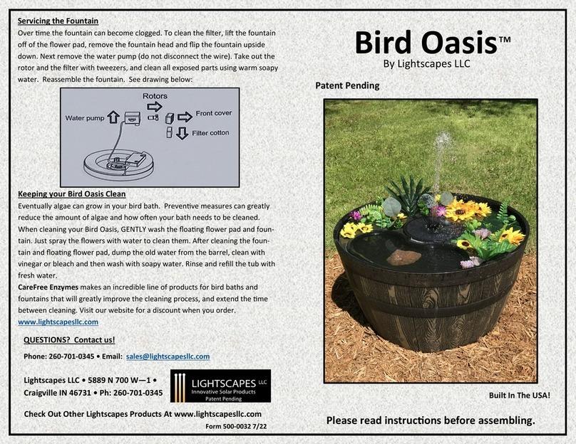 LIGHTSCAPES Bird Oasis Operator's manual