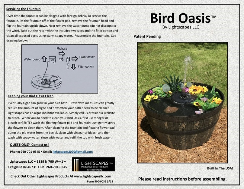 LIGHTSCAPES Bird Oasis Operator's manual