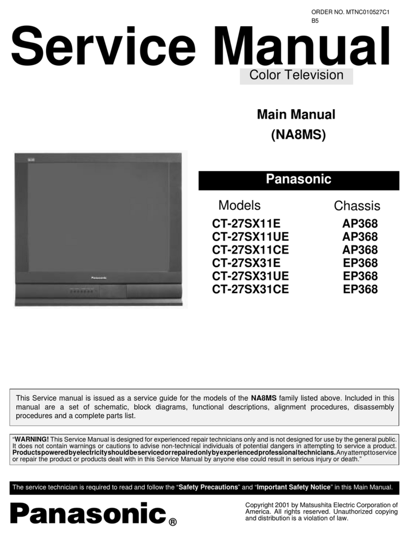 Panasonic CT27SX11E - 27" COLOR TV User manual