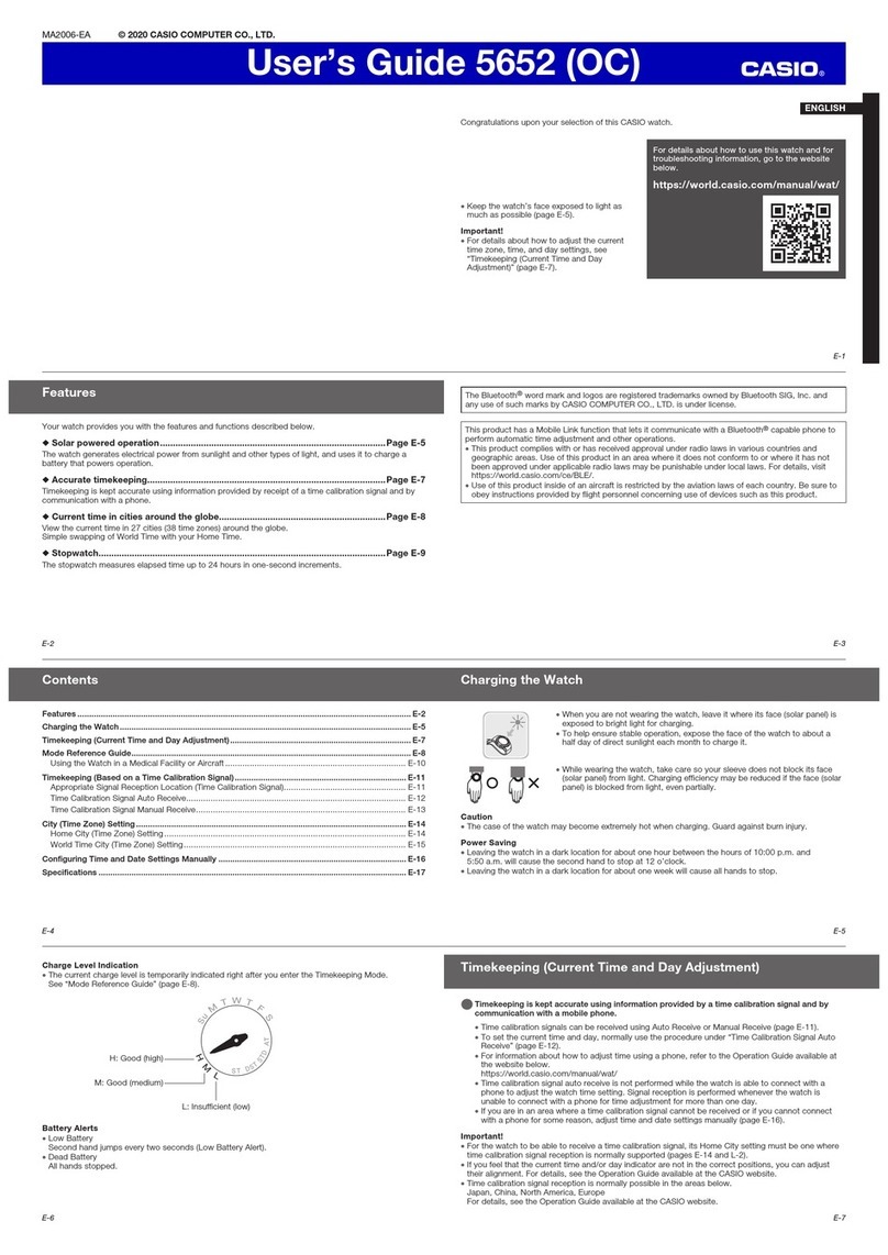 Casio 5652 User manual
