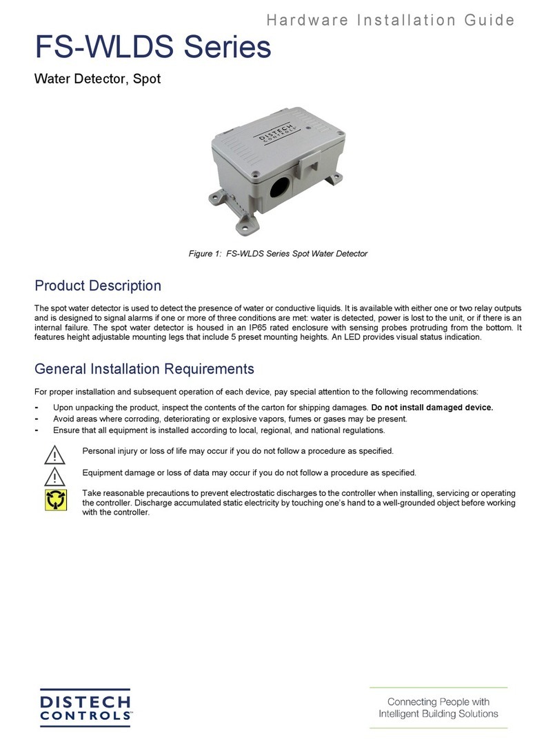 Distech Controls FS-WLDS Series Hardware installation guide