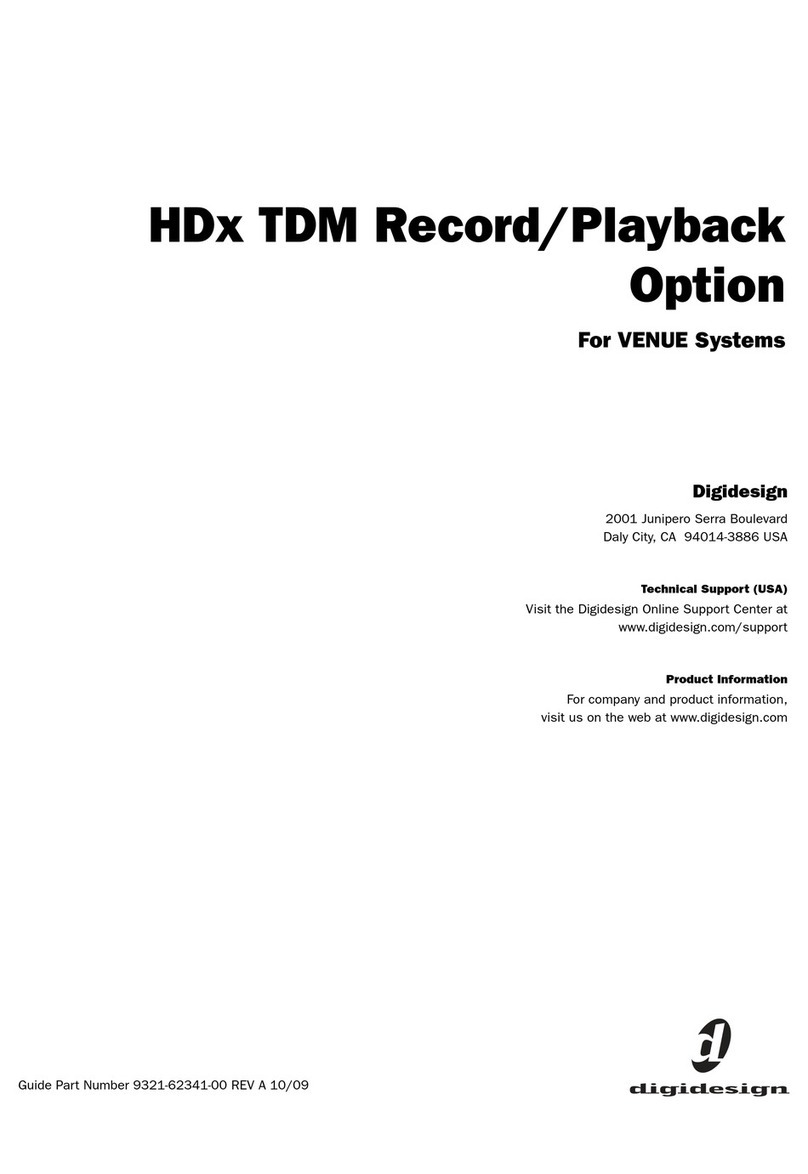 DigiDesign HDx TDM Record/Playback Option manual
