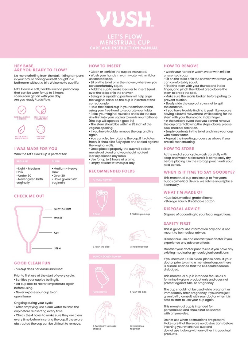 VUSH LET'S FLOW Care and instructions manual