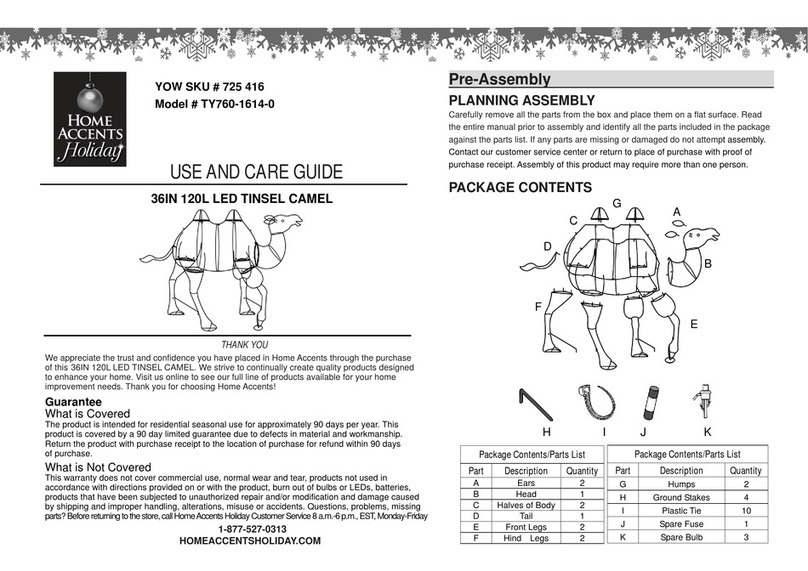 Home Accents Holiday TY760-1614-0 Use and care guide Home Accents Holiday TY760-1614-0 Use and care guide