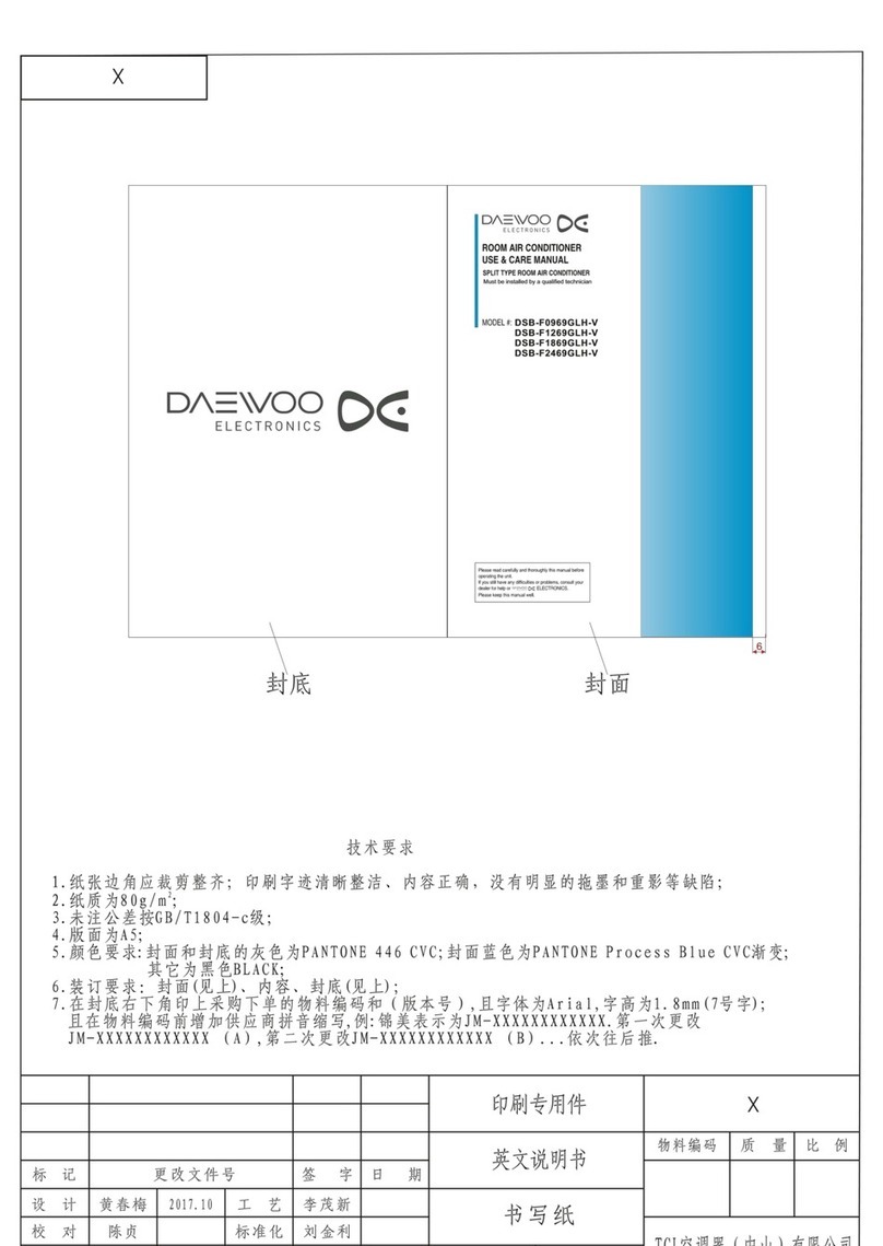 Daewoo DSB-F0969GLH-V Use & care manual