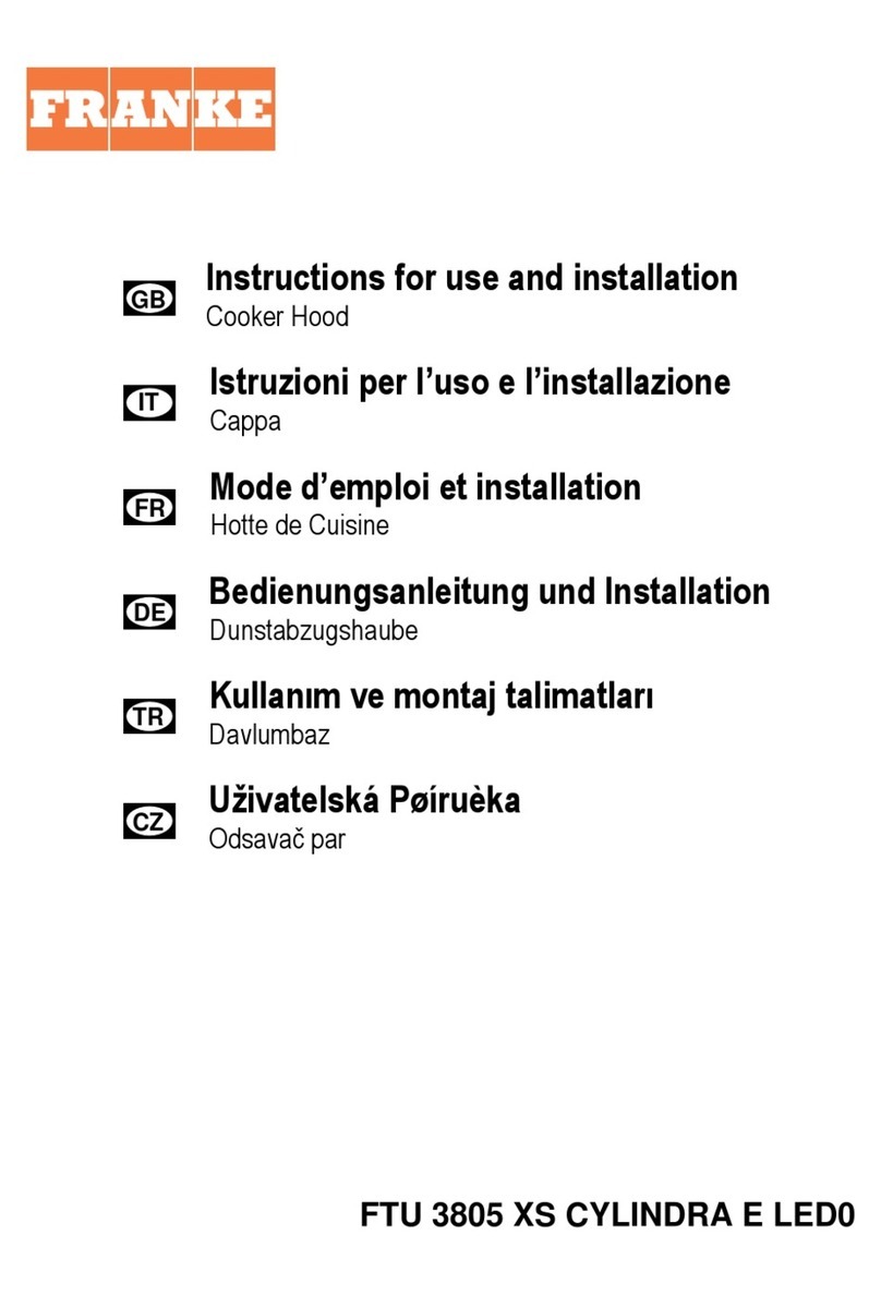 Franke FTU 3805 XS CYLINDRA E LED0 Instructions for use and installation