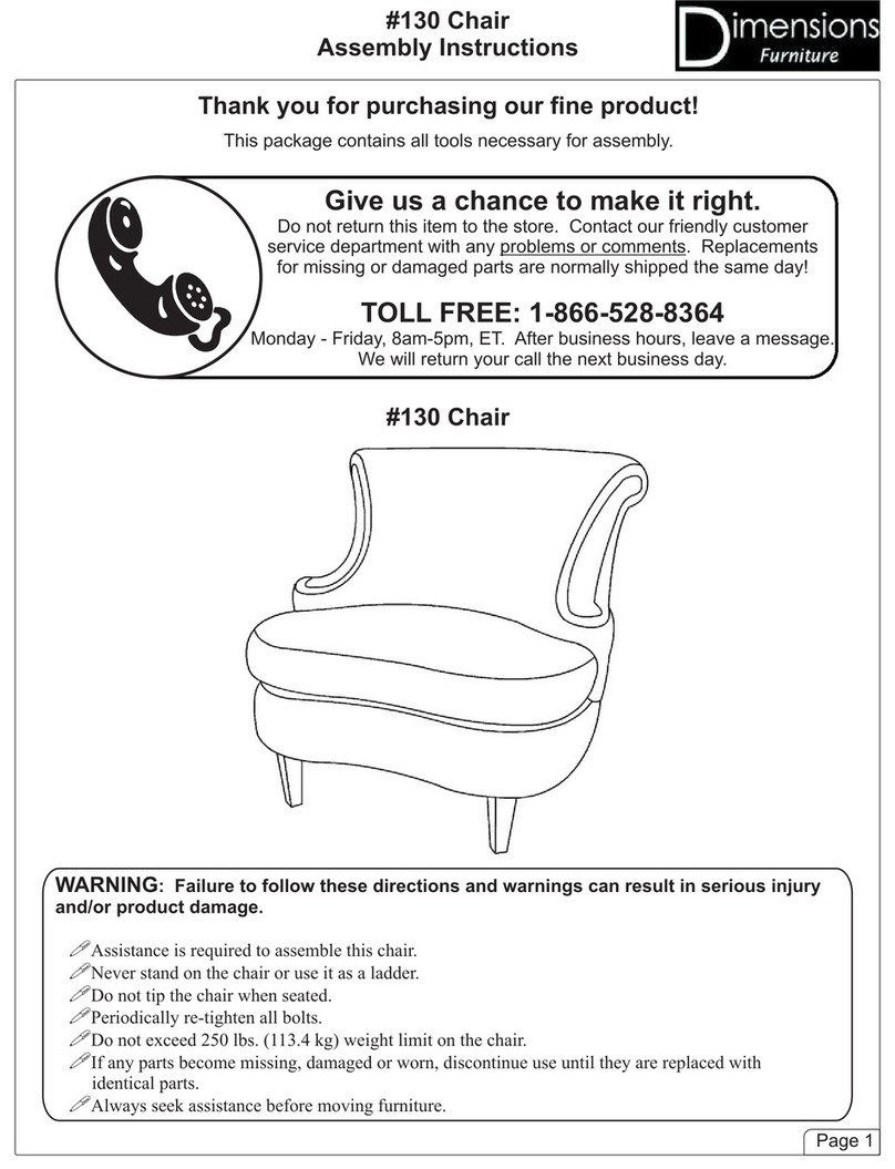 Dimensions Furniture 130 Assembly instructions