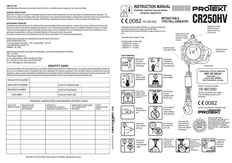 Protekt CR250HV User manual