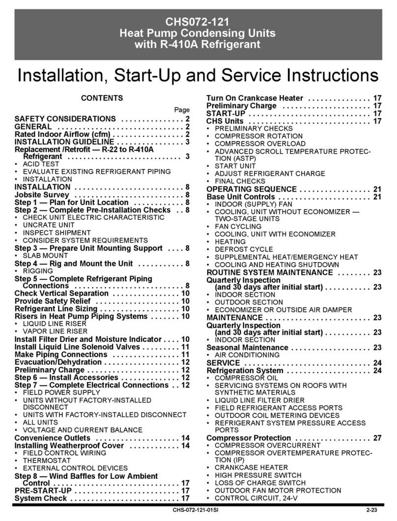 Carrier CHS072-121 User manual
