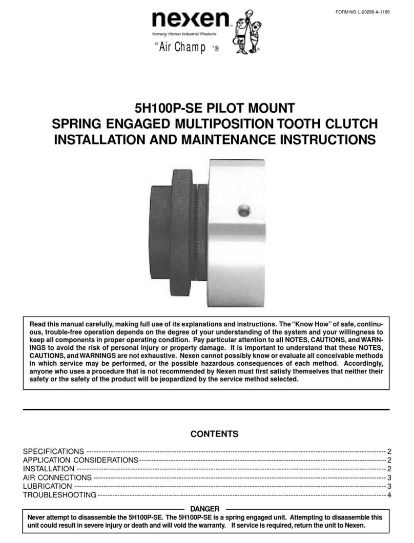 Nexen Air Champ 5H100P-SE Installation and maintenance instructions