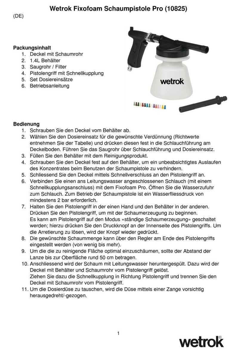 Wetrok Fixofoam foam pistolet Pro manual