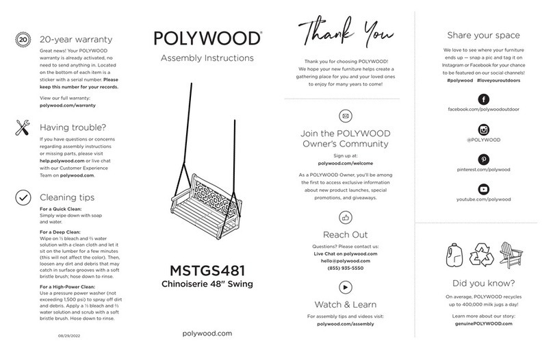 Polywood Chinoiserie MSTGS481 Assembly instructions