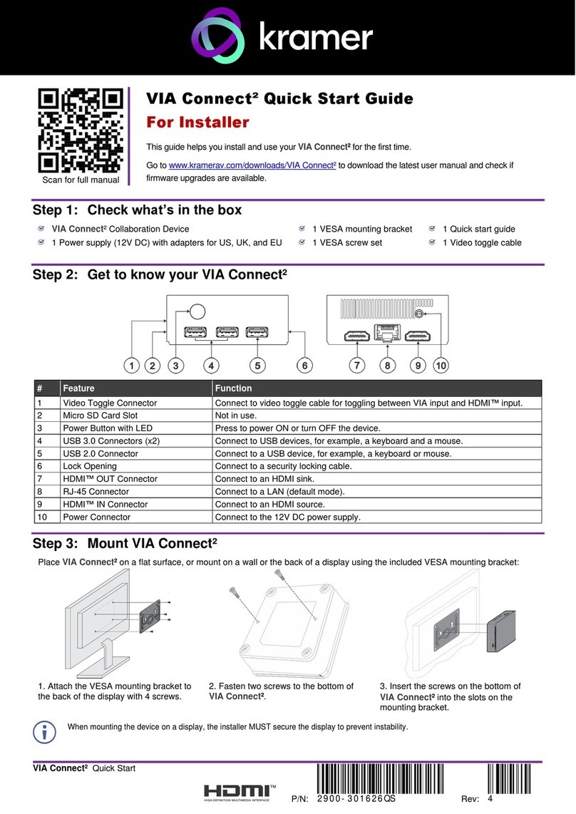 Kramer VIA Connect2 User manual Kramer VIA Connect2 User manual