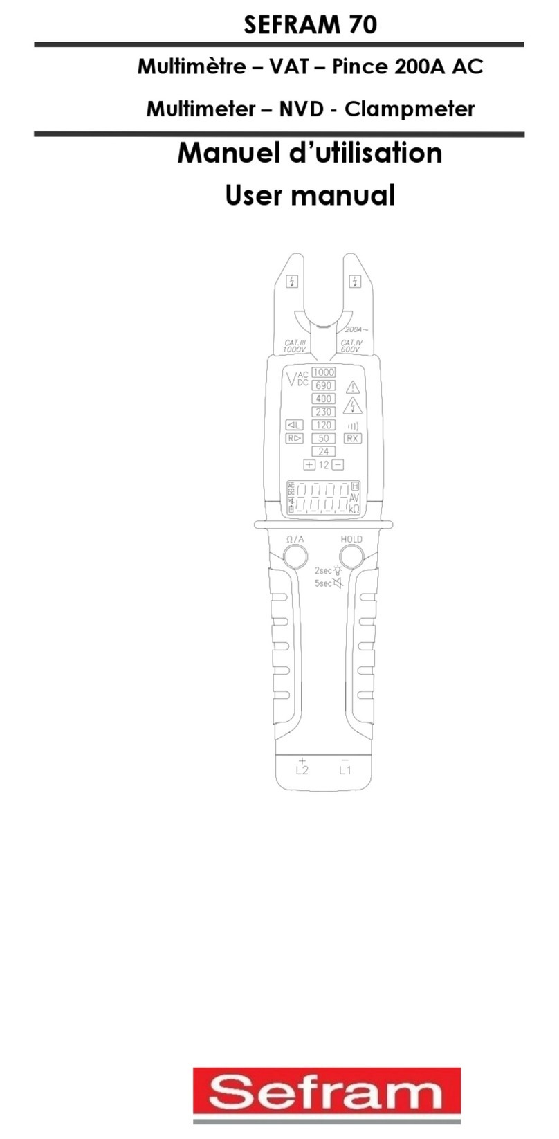 SEFRAM 70 user manual