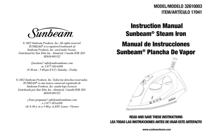 Sunbeam 32610003 instruction manual