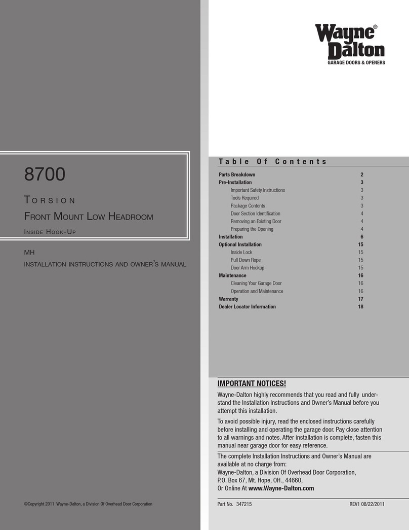 Wayne-Dalton 8700 Installation instructions and owner's manual