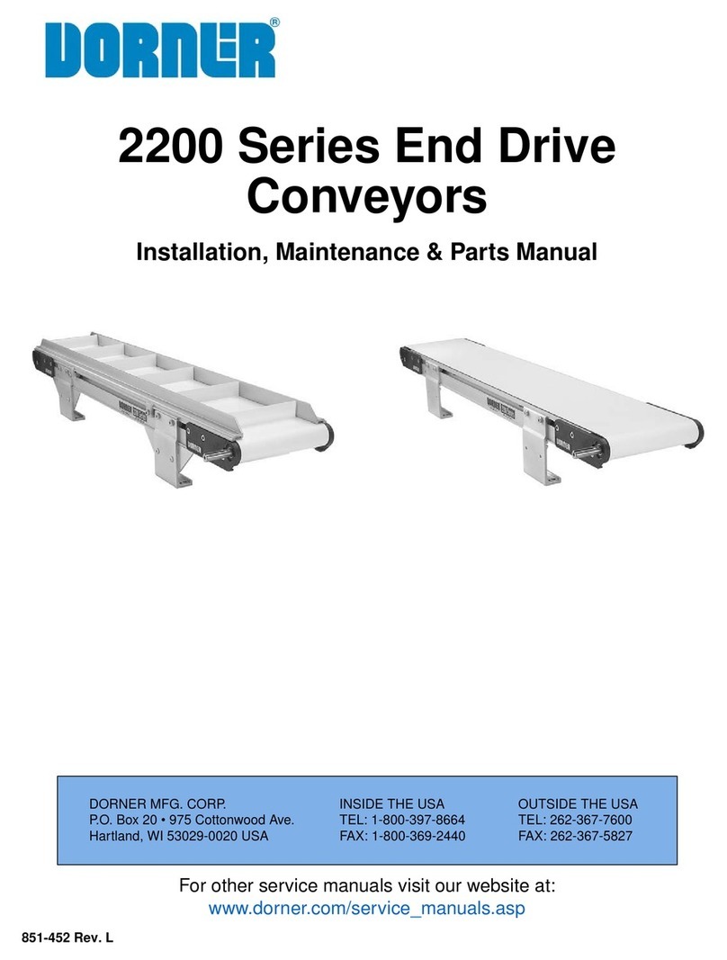 Dorner 2200 series Installation, maintenance & parts manual Dorner 2200 series Installation, maintenance & parts manual
