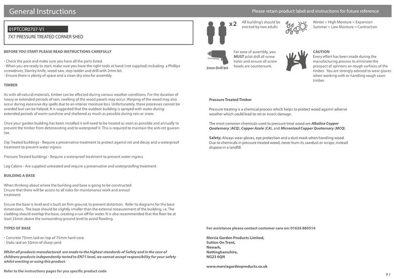 Waltons 01PTCOR0707-V1 General instructions