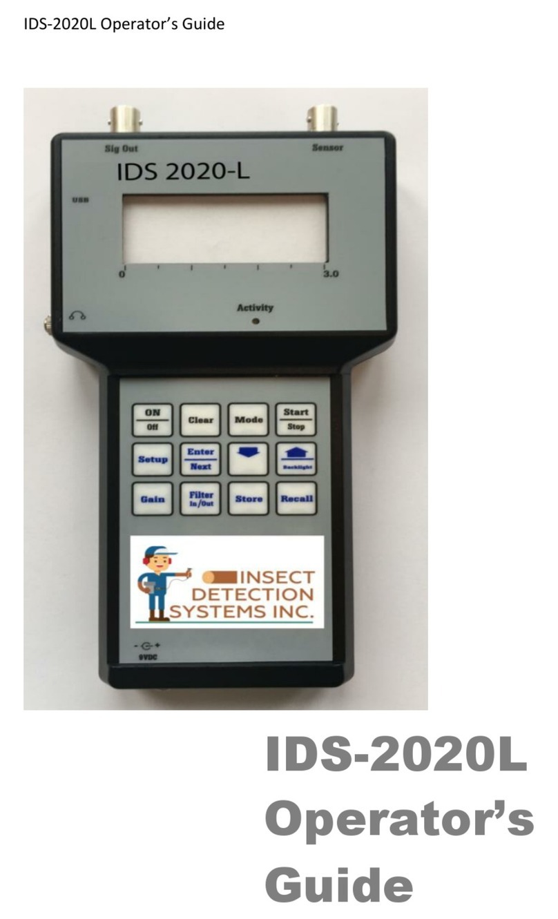 Insect Detection Systems IDS-2020L Operator's guide