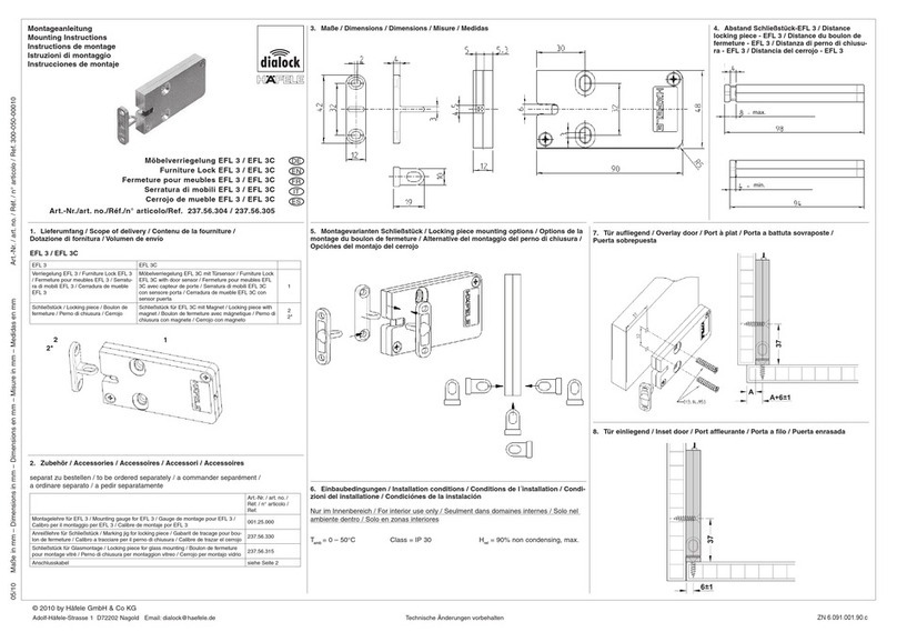 Dialock HAFELE EFL 3 Mounting instructions