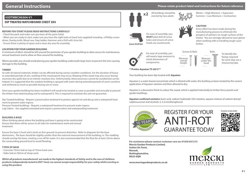 Mercia Garden Products 05DTMBCH0304-V1 General instructions