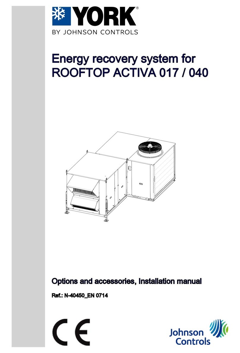 Johnson Controls YORK ROOFTOP ACTIVA 017 / 022 User manual