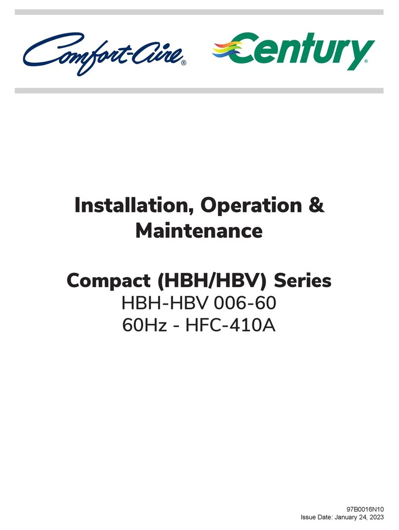 Mars Comfort-aire Century Compact HBH Series Installation operation & maintenance