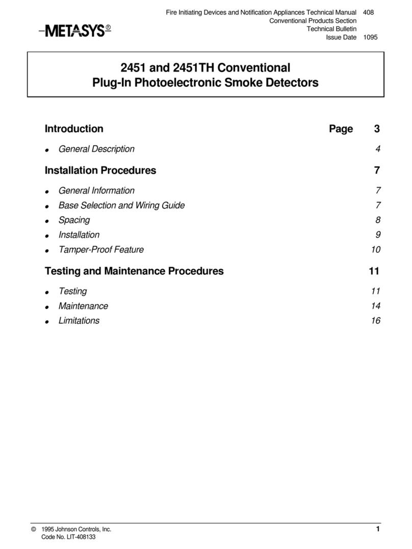 Metasys 2451 User manual