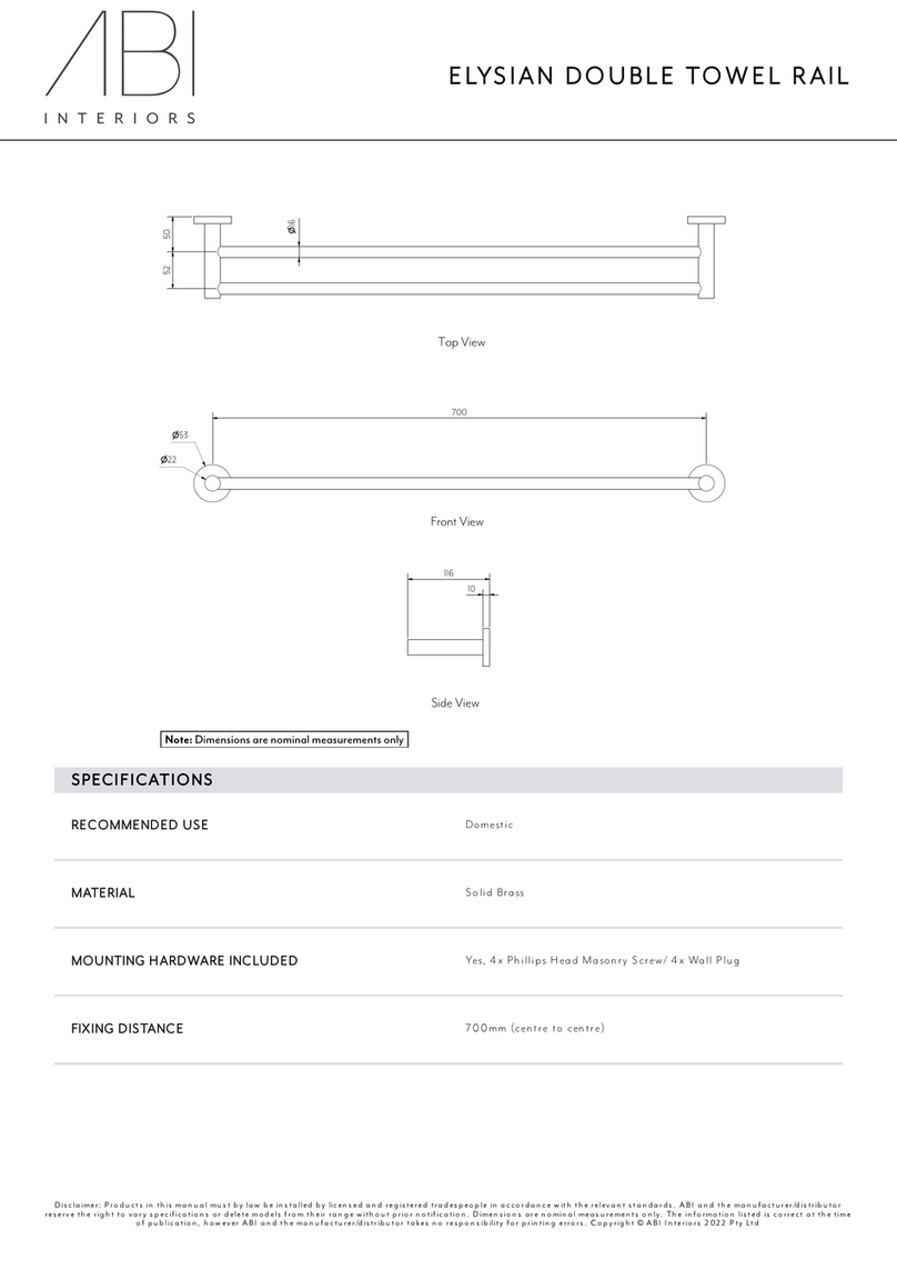 ABI INTERIORS ELYSIAN DOUBLE TOWEL RAIL 11447 installation guide