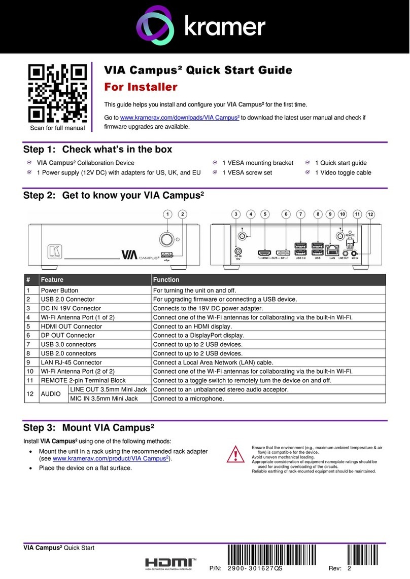 Kramer VIA Campus2 User manual