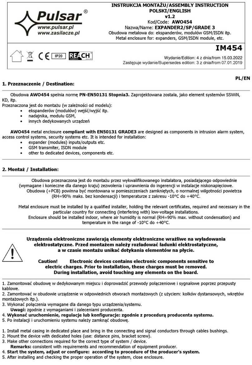 Pulsar AWO454 Assembly instruction