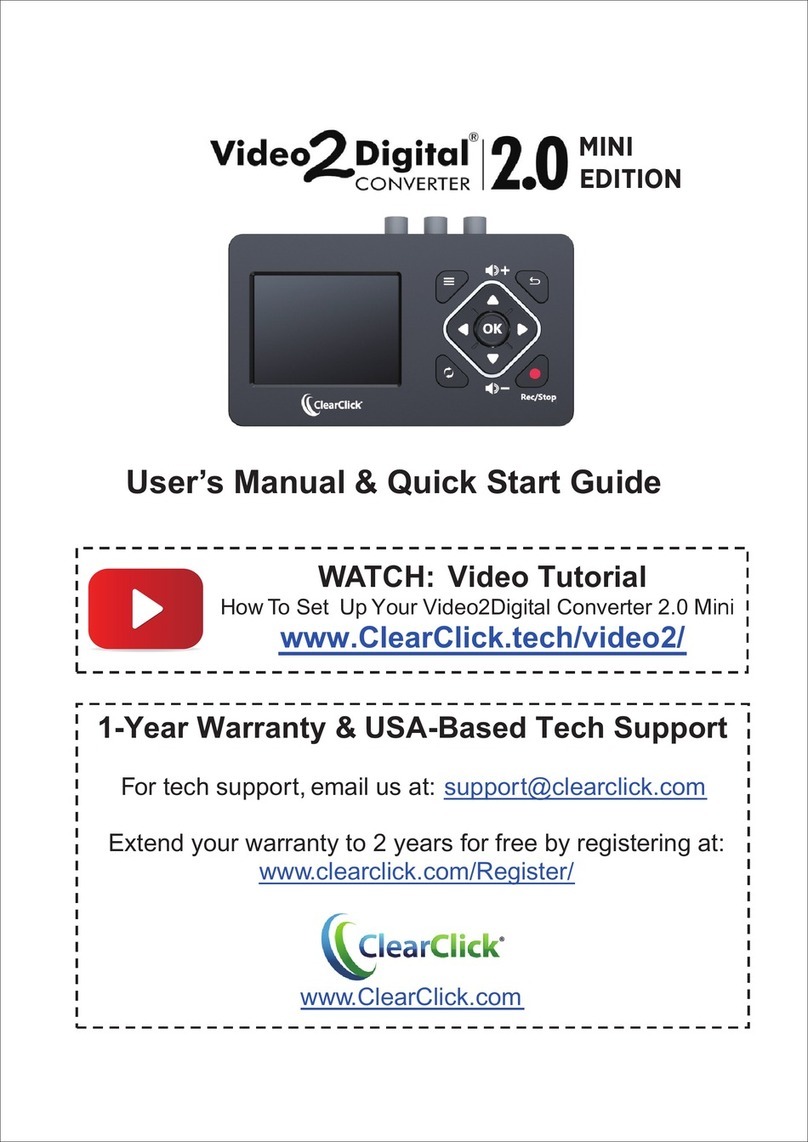 ClearClick Video2Digital 2.0 MINI EDITION Users manual & quick start guide ClearClick Video2Digital 2.0 MINI EDITION Users manual & quick start guide