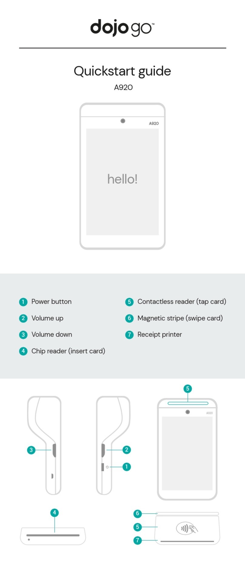 Dojo go A920 quick start guide