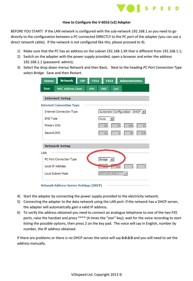 VOIspeed V-6016 How to configure