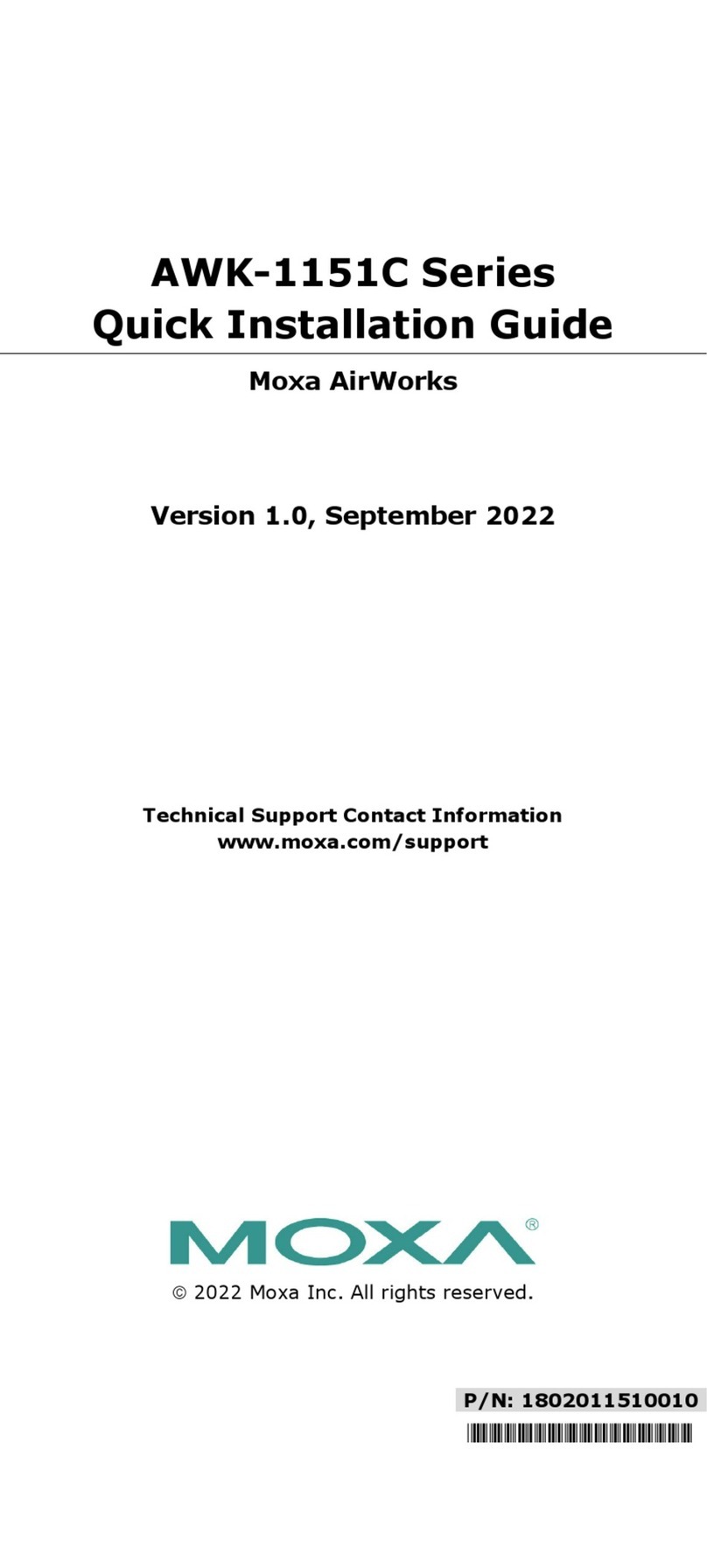Moxa Technologies AirWorks AWK-1151C Series User manual Moxa Technologies AirWorks AWK-1151C Series User manual