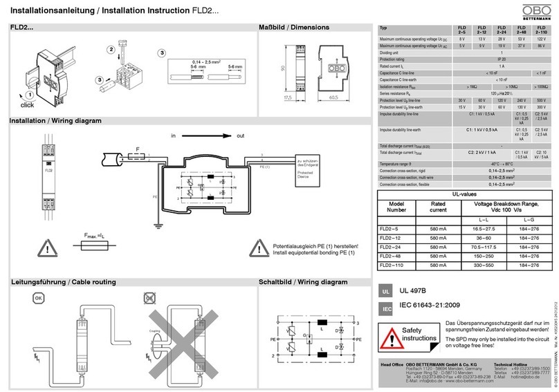 OBO Bettermann FLD2 Series Installation instruction