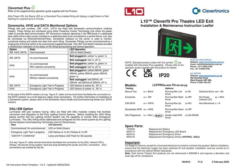 Clevertronics L10 Cleverfit Pro Installation and operating instructions