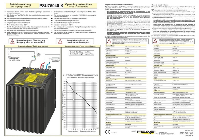 FEAS PSU75040-K User manual