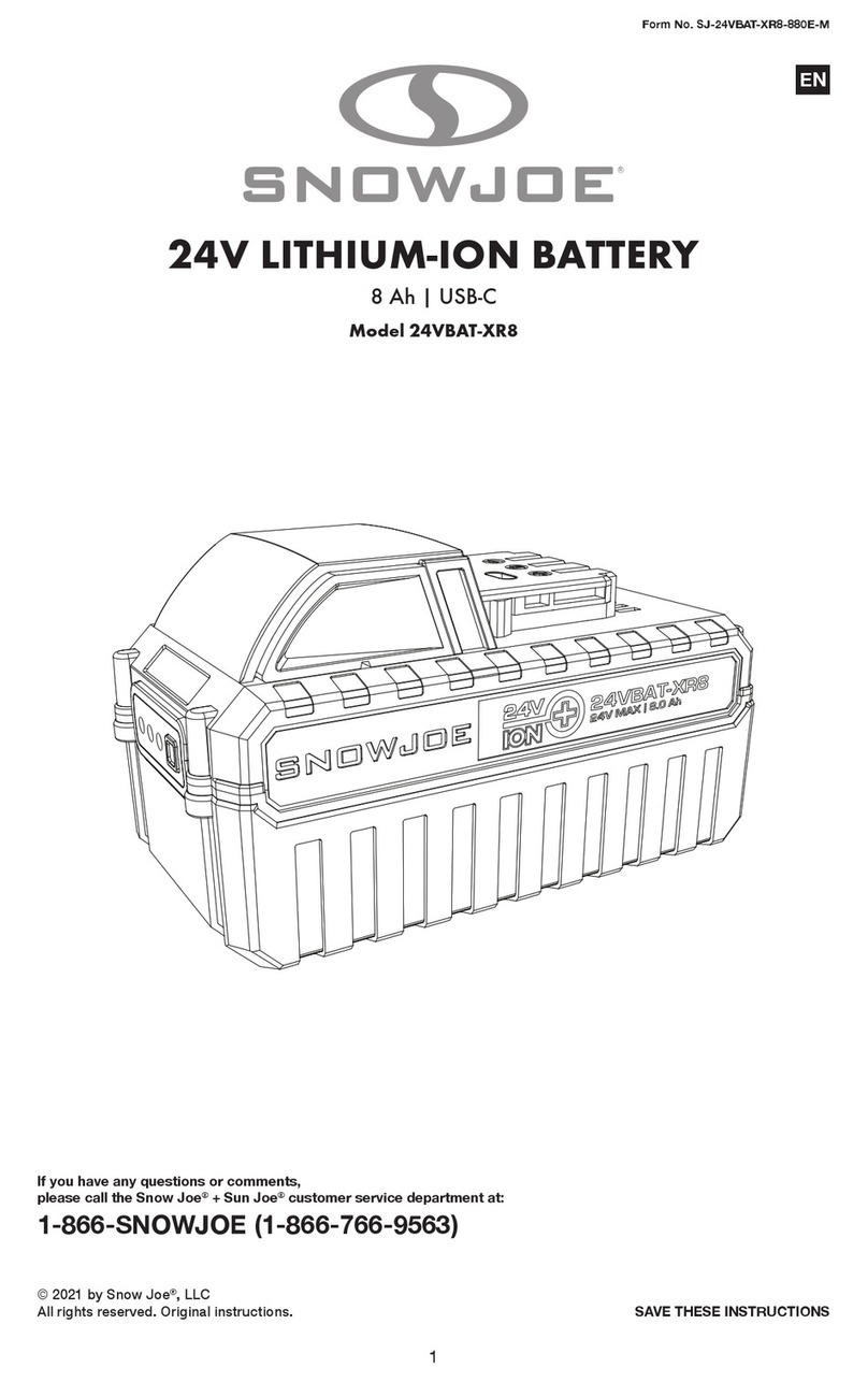 SNOWJOE 24VBAT-XR8 User manual
