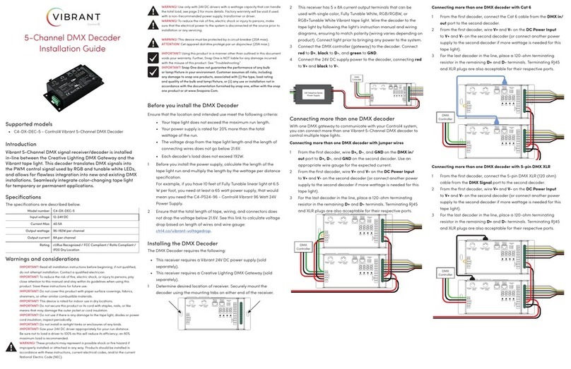 Vibrant Control 4 C4-DX-DEC-5 installation guide