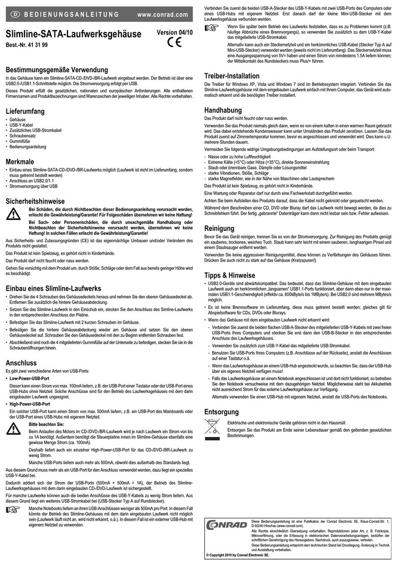 Conrad 41 31 99 operating instructions