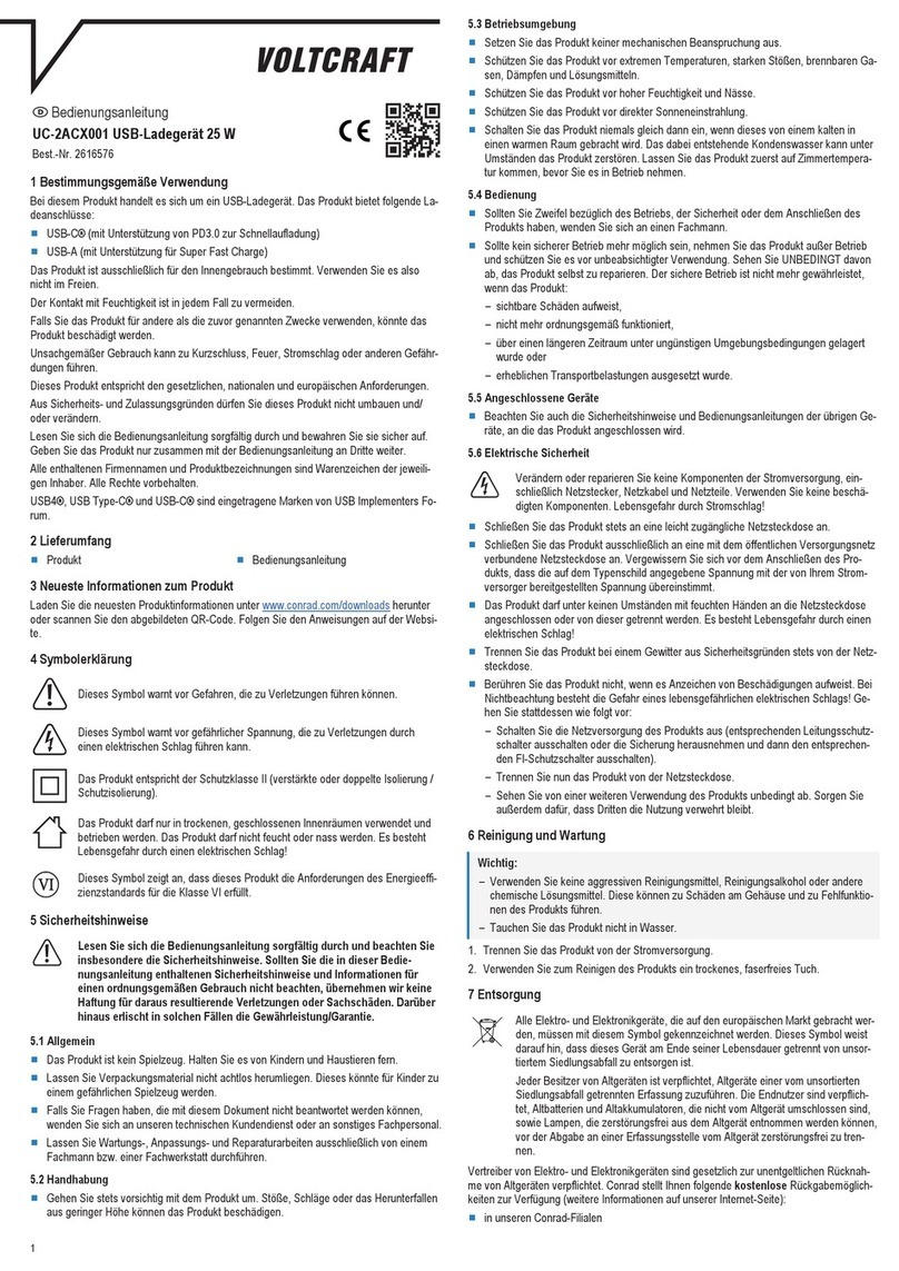 VOLTCRAFT UC-2ACX001 User manual
