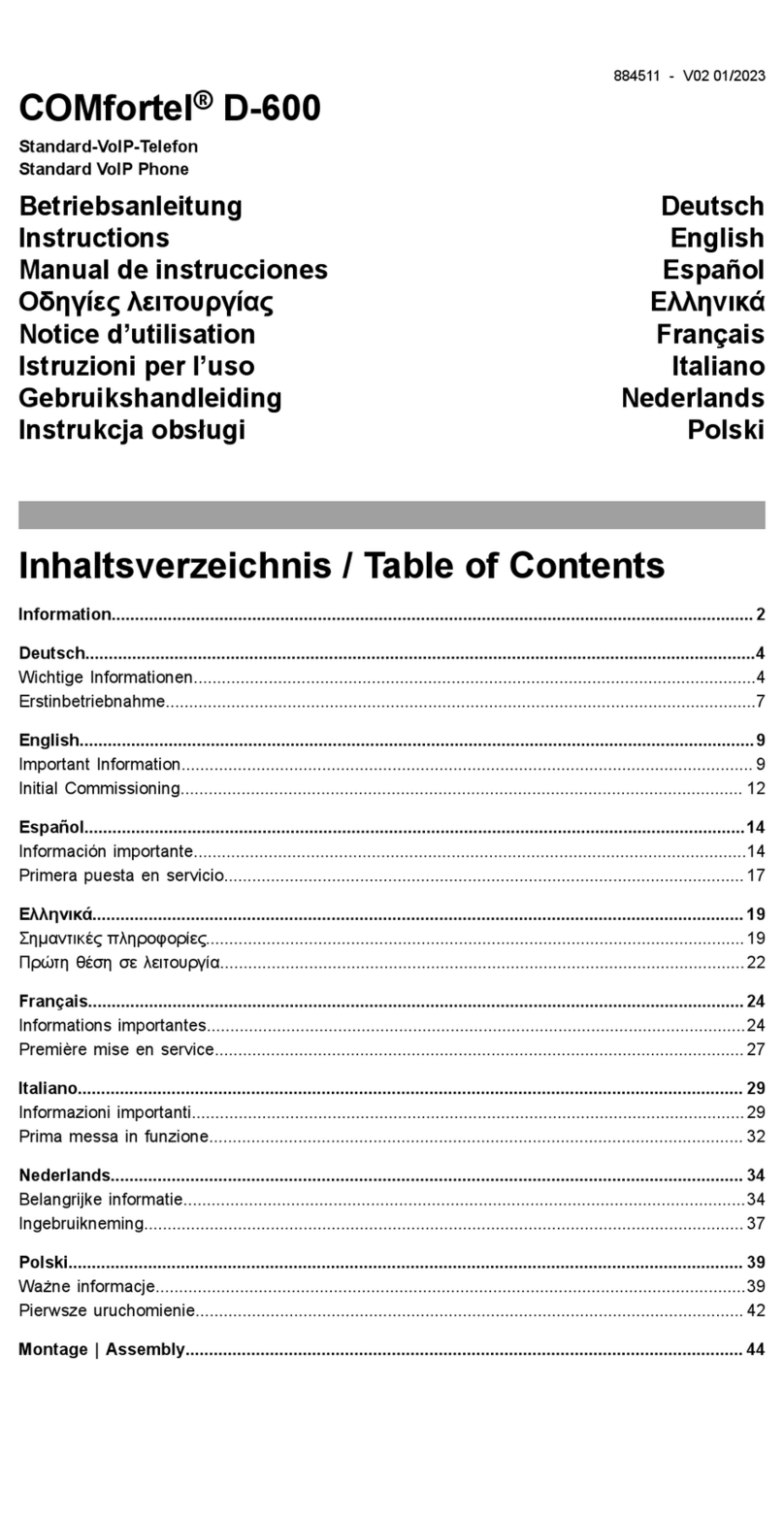 comfortel D-600 instructions