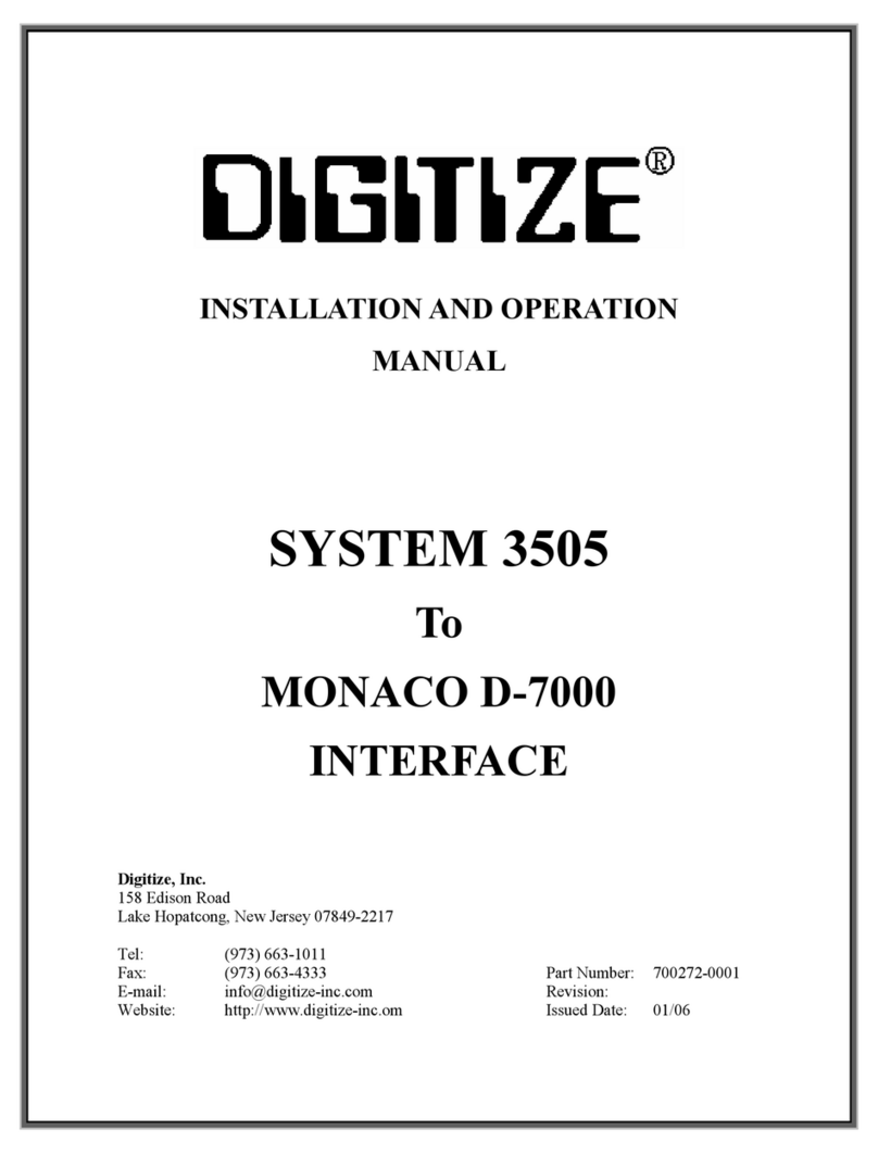 DIGITIZE System 3505 User manual