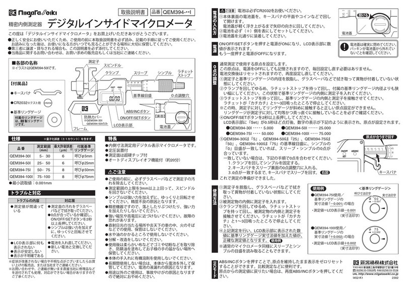 Niigata seiki QEM394 Series User manual Niigata seiki QEM394 Series User manual