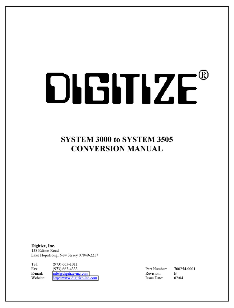 DIGITIZE System 3000 Conversion manual