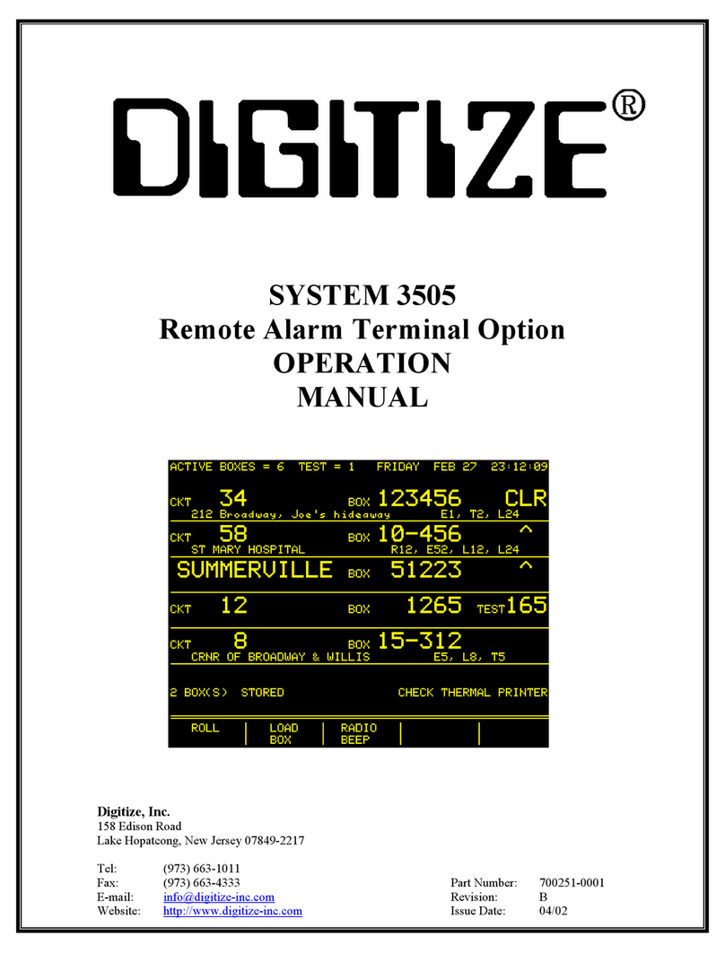 DIGITIZE System 3505 Operation manual