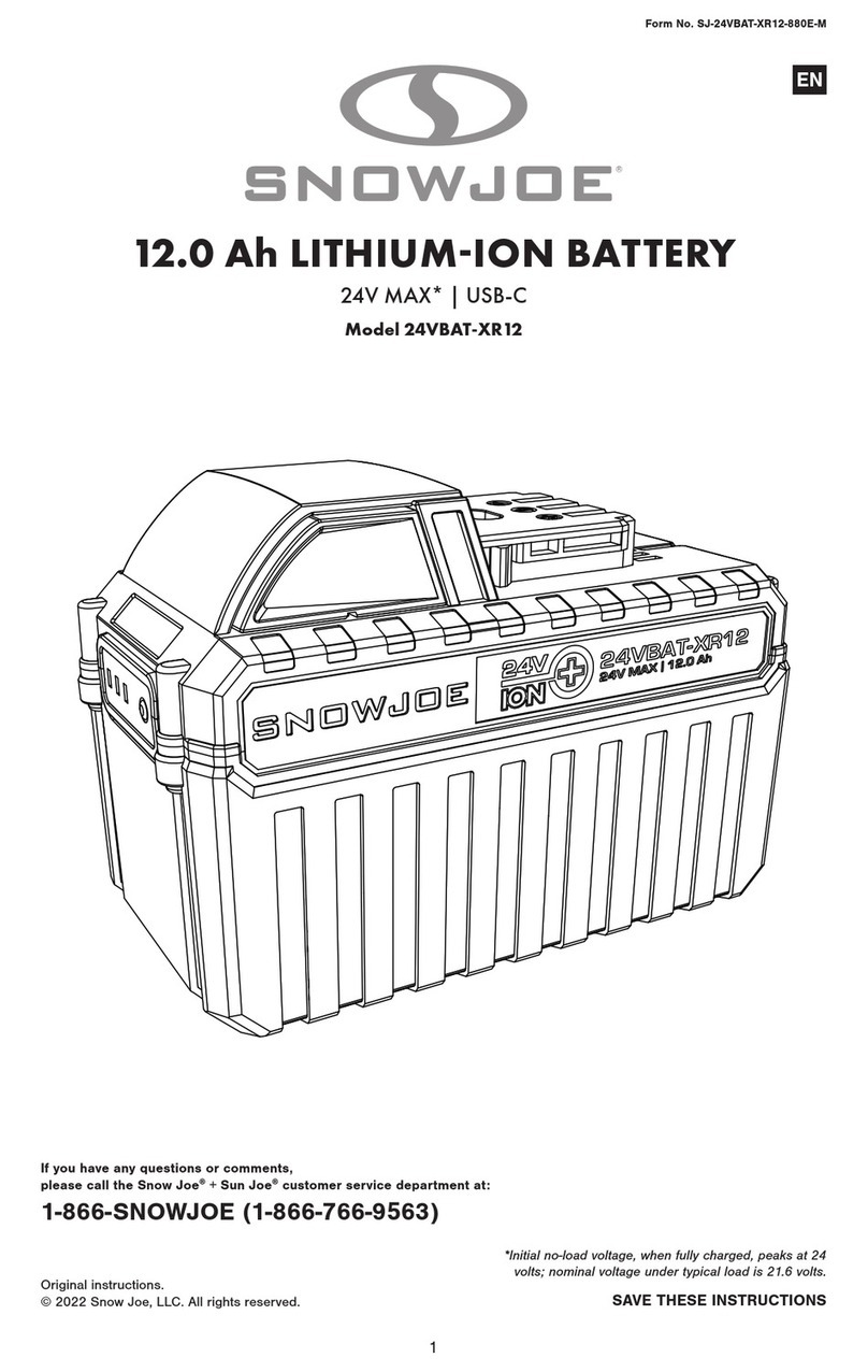 SNOWJOE 24VBAT-XR12 quick guide