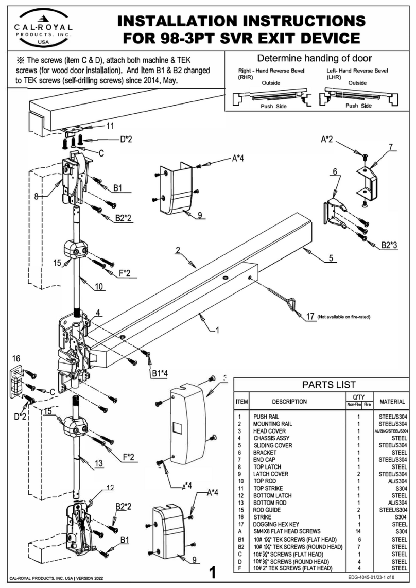 Cal-Royal 98-3PT installation instructions